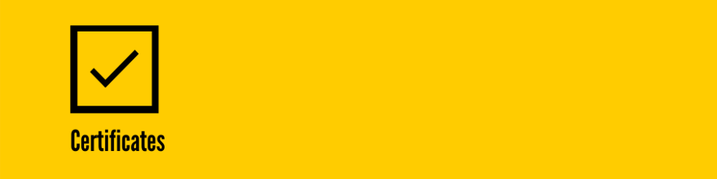 Unipro page header certificates